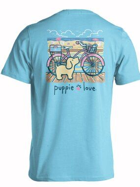 Puppie Love Dog Beach Cruiser Short Sleeve T-Shirt - NEW Fast Ship